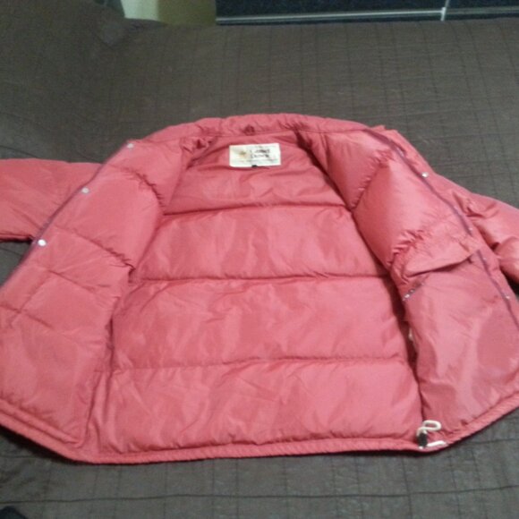 Vintage Camel Down Puffer Jacket 70's 80's Mens's Large  red/orange - Picture 3 of 15